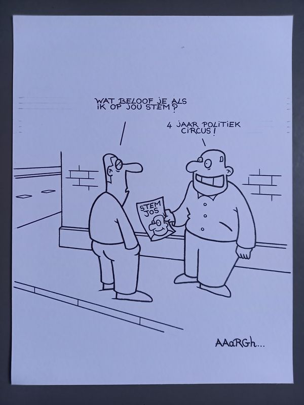 Originele cartoon uit 'Waan': Politiek circus