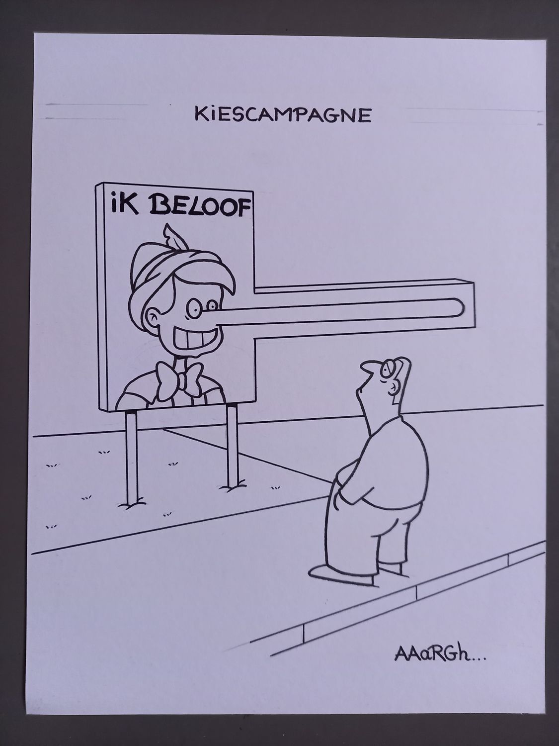 Originele cartoon uit &#39;Waan&#39;: Pinokkio