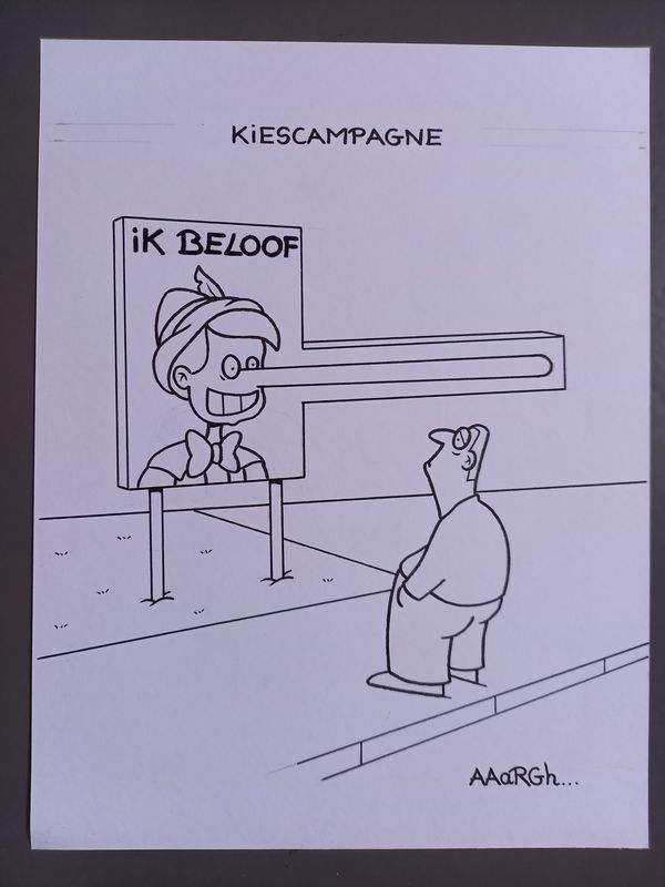 Originele cartoon uit &#39;Waan&#39;: Pinokkio