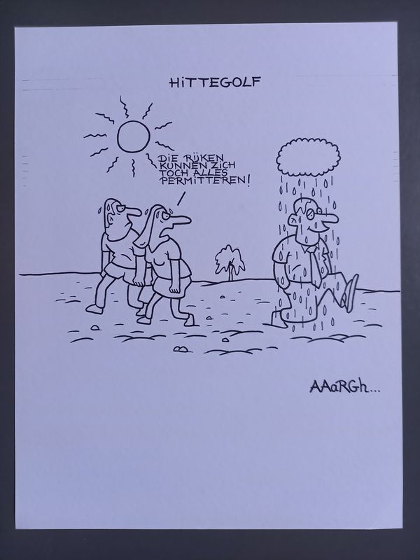 Originele cartoon uit 'Waan': Hittegolf