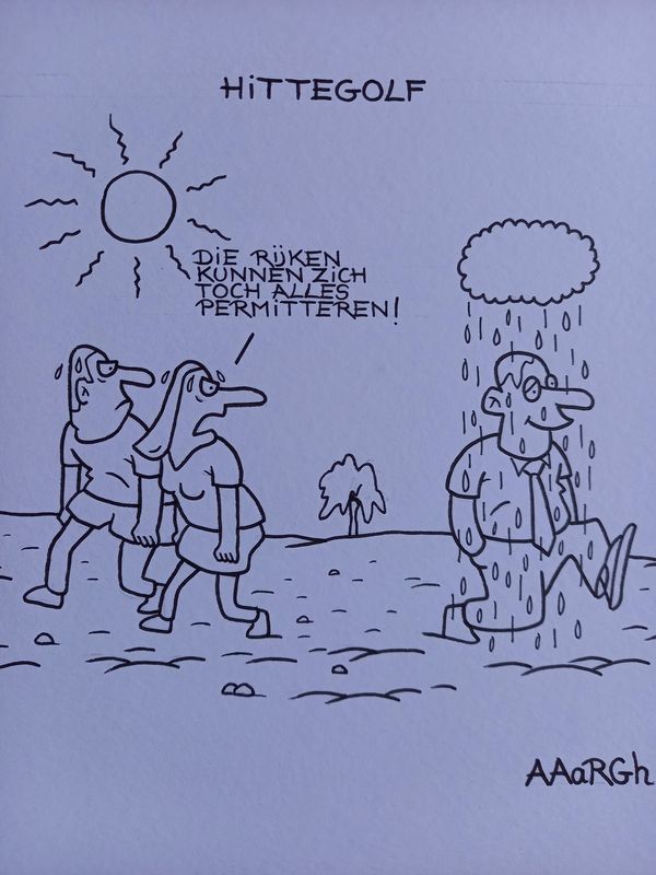 Originele cartoon uit 'Waan': Hittegolf