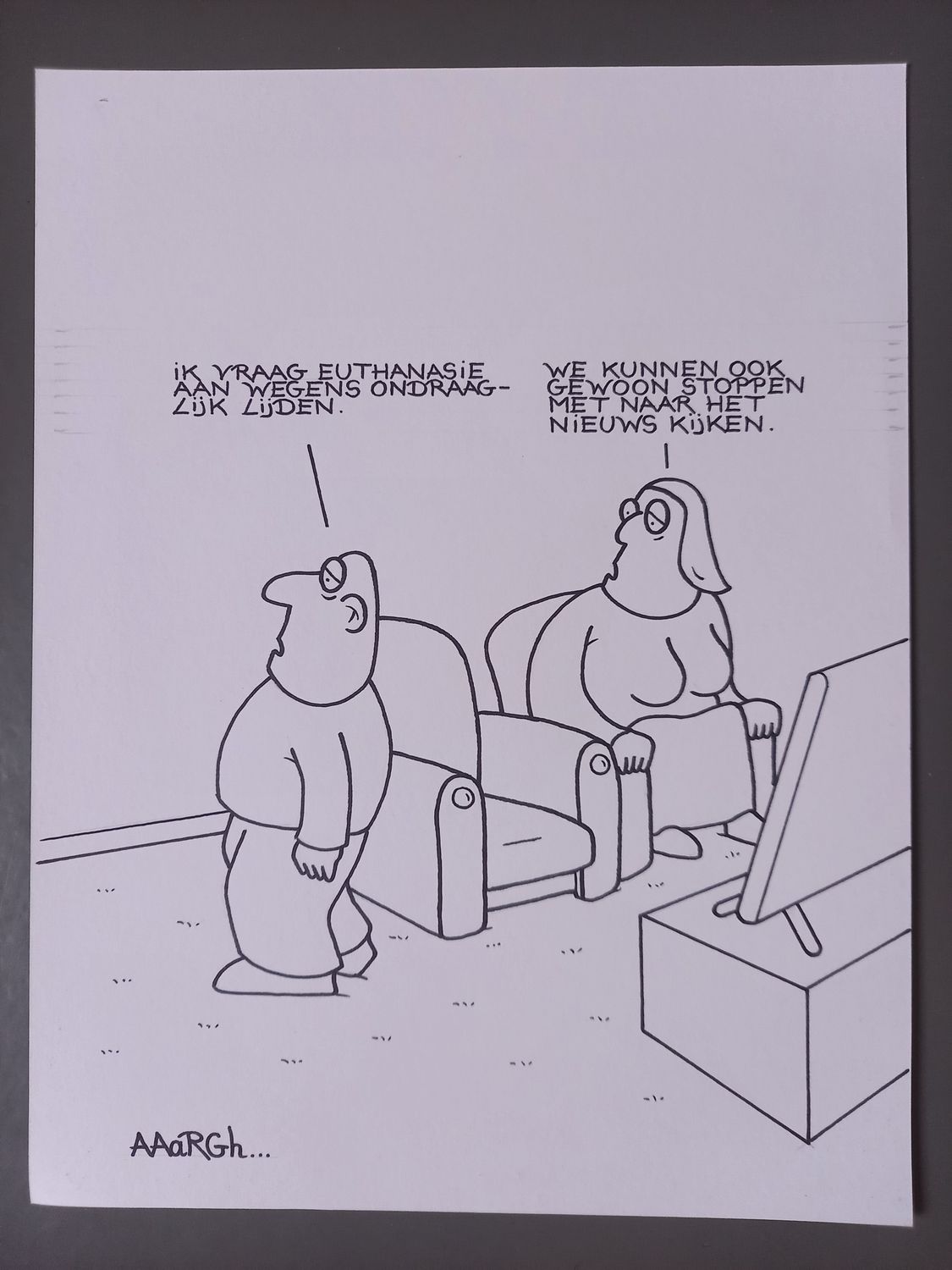 Originele cartoon: Ondraaglijk lijden