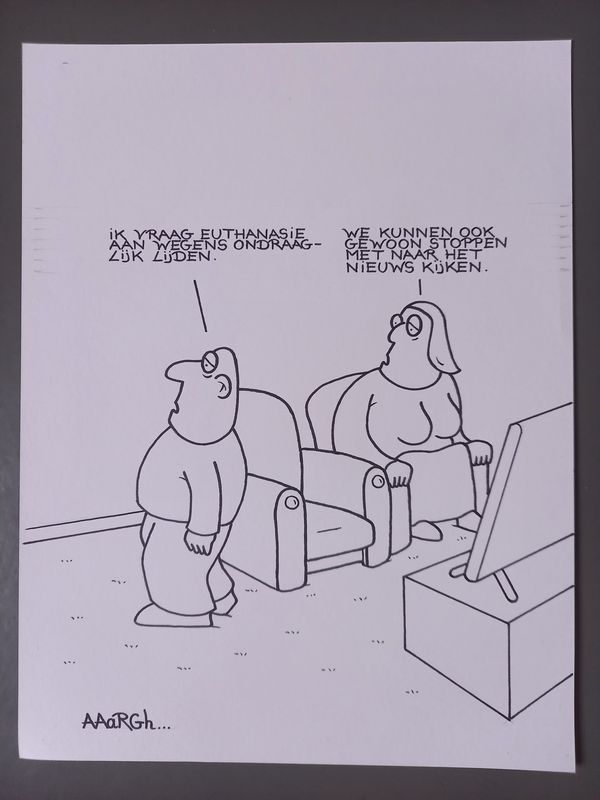 Originele cartoon: Ondraaglijk lijden