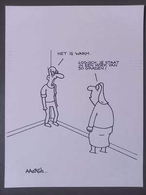 Originele cartoon: Warm