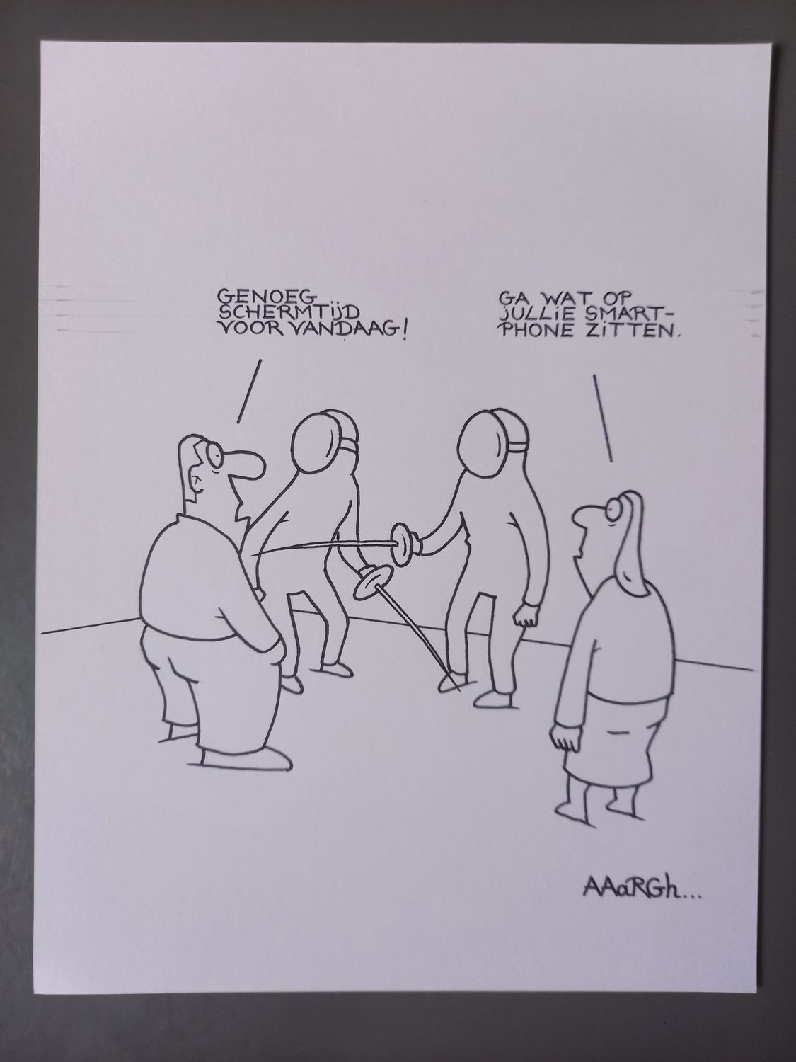 Originele cartoon: Schermtijd