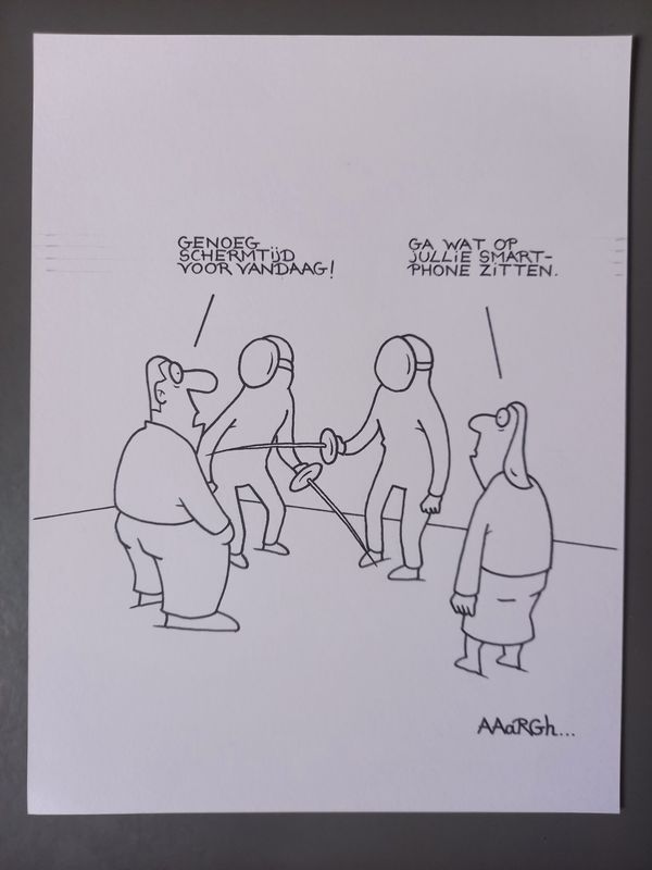 Originele cartoon: Schermtijd