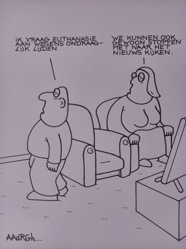 Originele cartoon: Ondraaglijk lijden