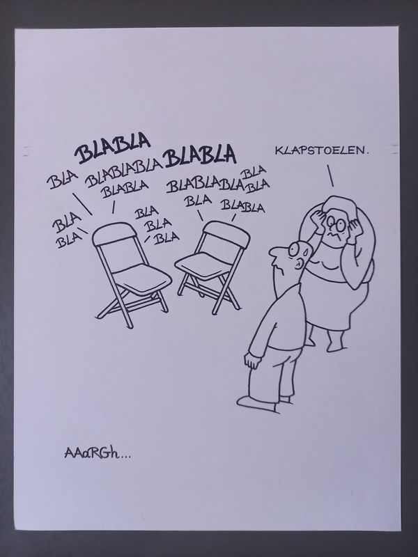 Originele cartoon: Klapstoelen