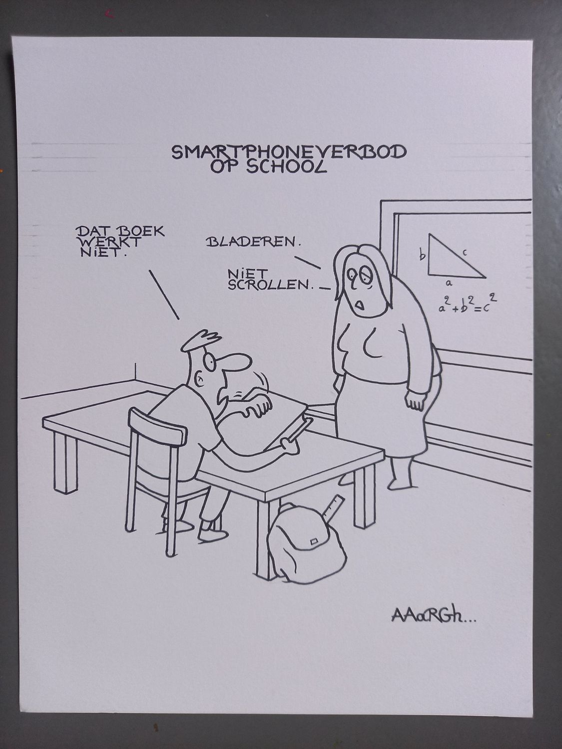 Originele cartoon: Smartphoneverbod