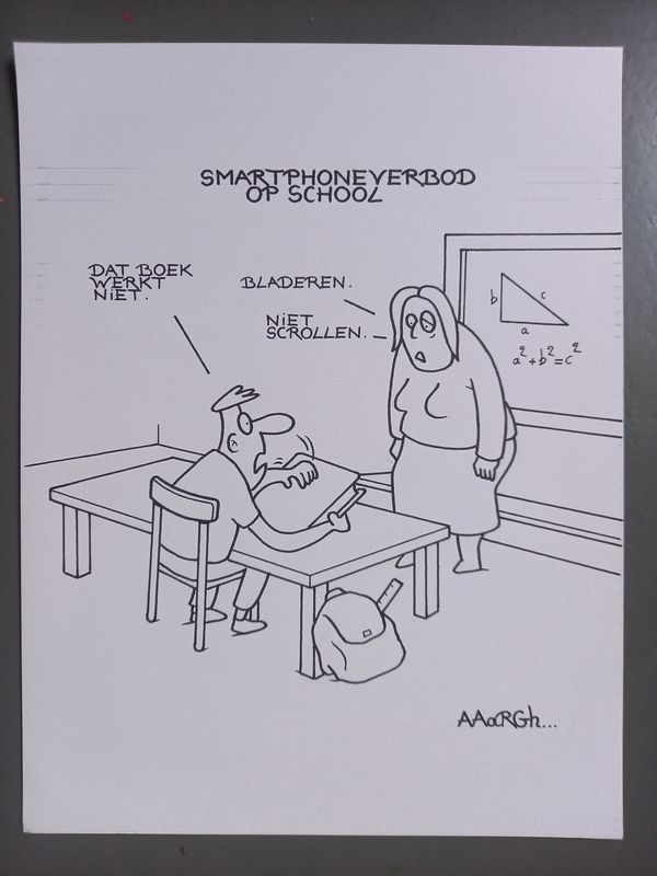 Originele cartoon: Smartphoneverbod