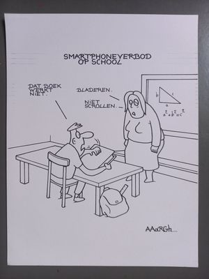 Originele cartoon: Smartphoneverbod