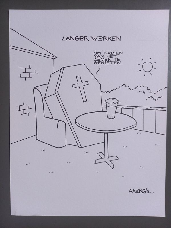 Originele cartoon: Langer werken 2