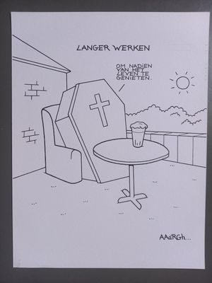 Originele cartoon: Langer werken 2