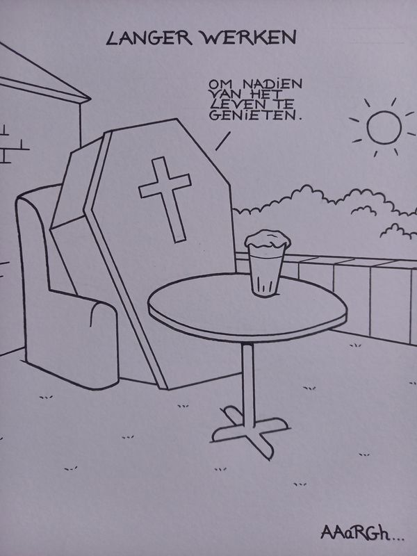Originele cartoon: Langer werken 2