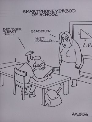 Originele cartoon: Smartphoneverbod