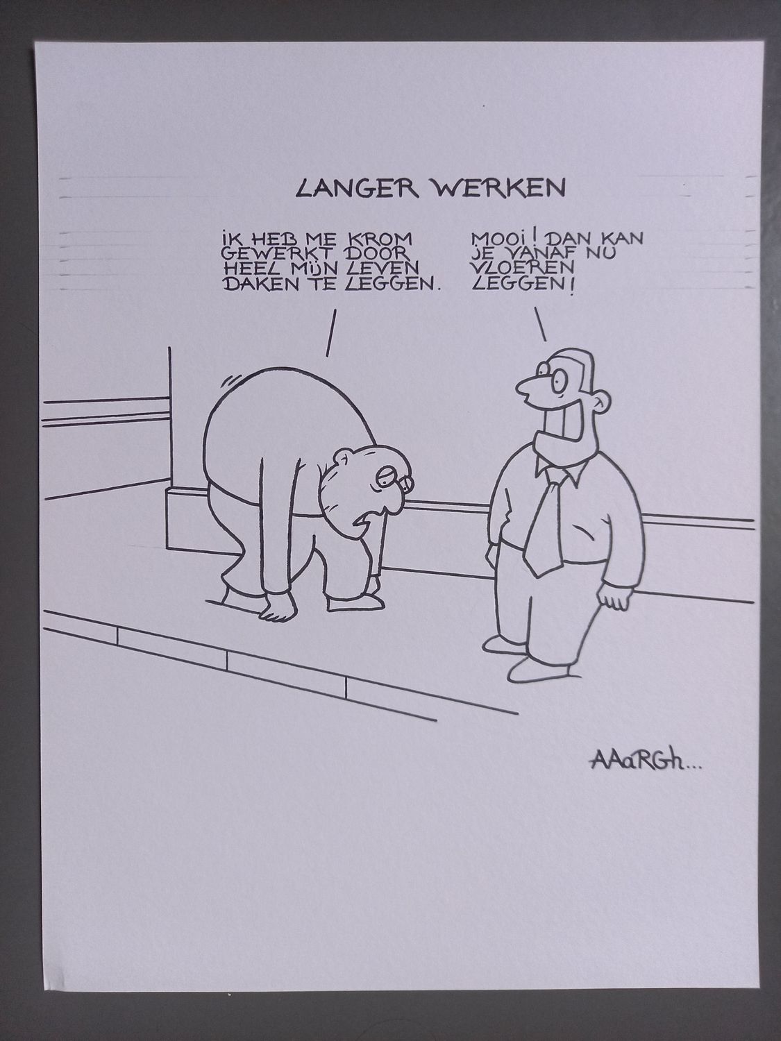 Originele cartoon: Langer werken