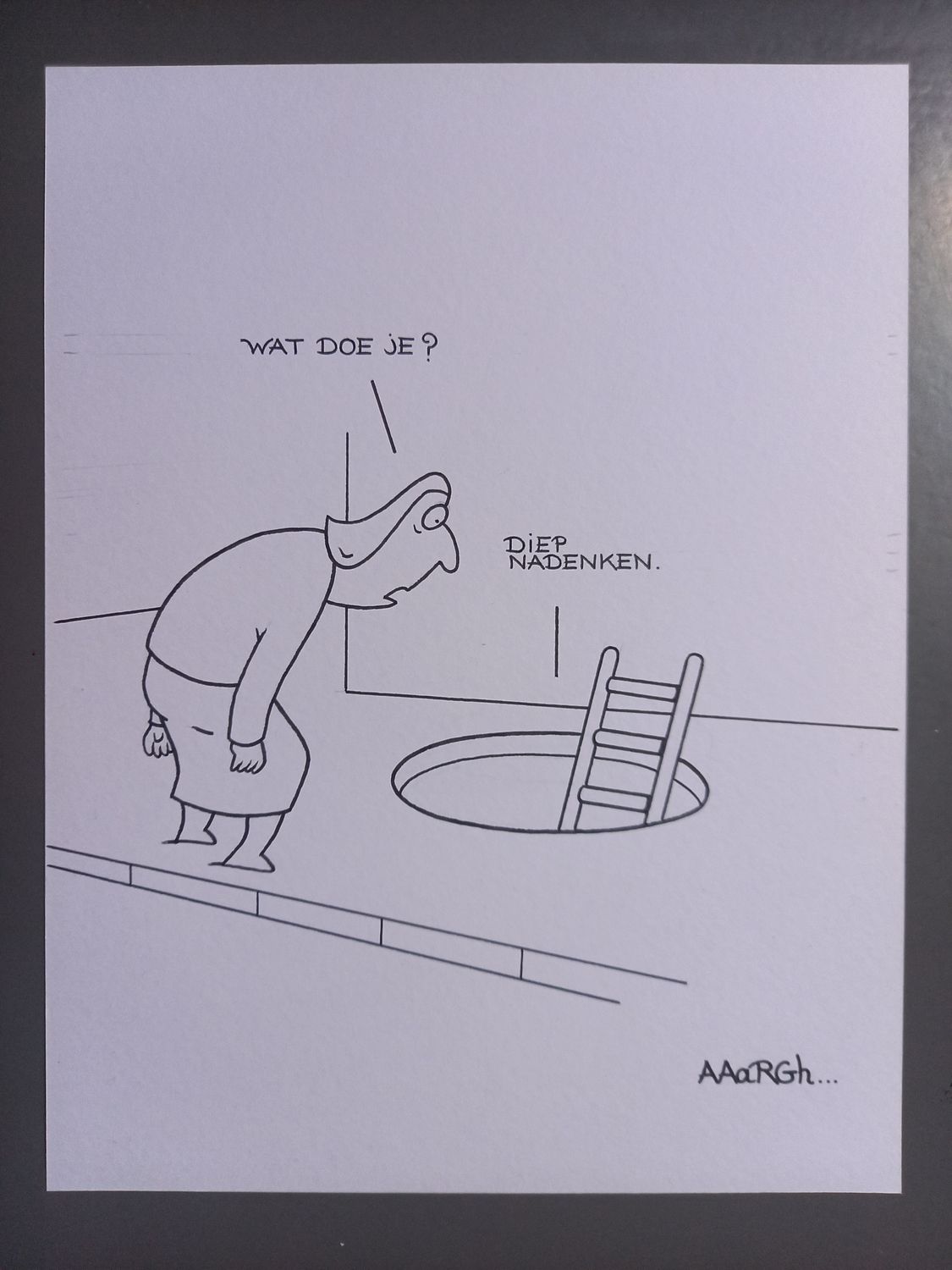 Originele cartoon: Diep nadenken