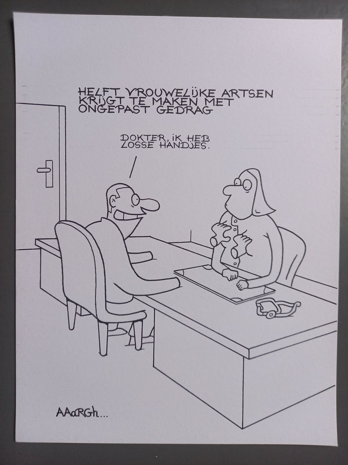 Originele cartoon: Losse handjes