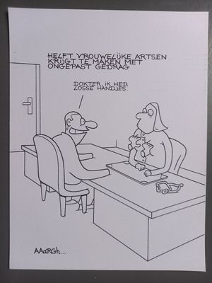 Originele cartoon: Losse handjes