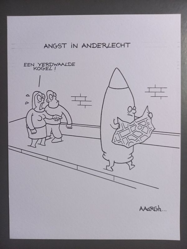 Originele cartoon: Verdwaalde kogel