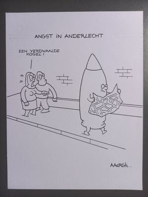 Originele cartoon: Verdwaalde kogel