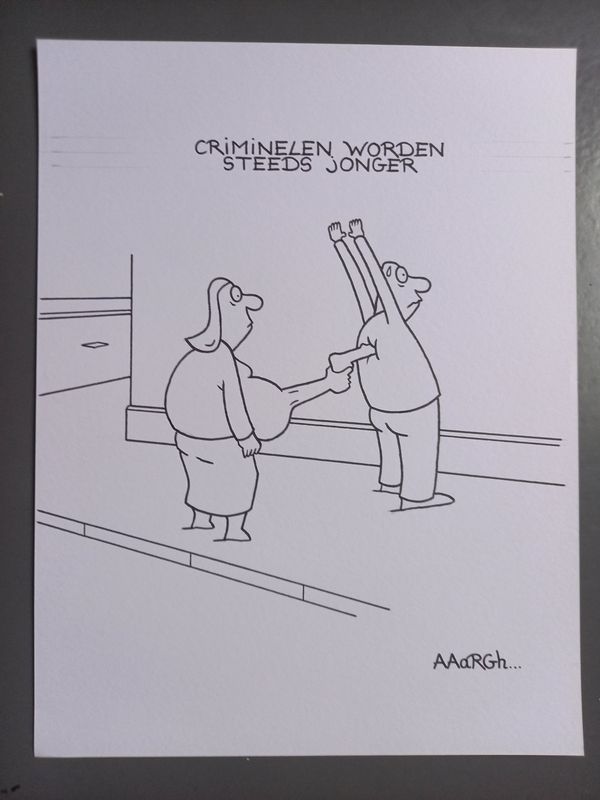 Originele cartoon: Jonge criminelen