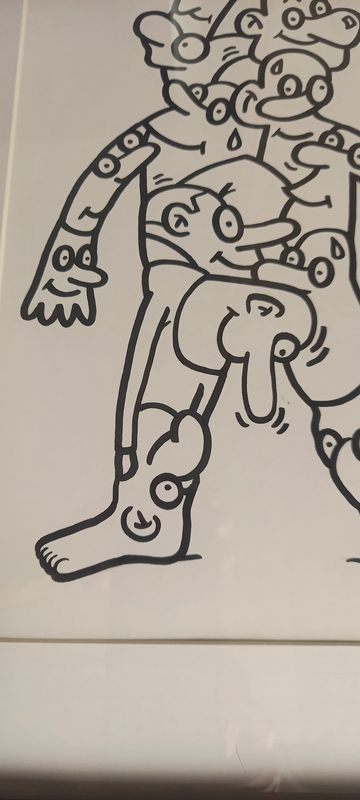 Ingekaderde originele tekening: Mannenlichaam
