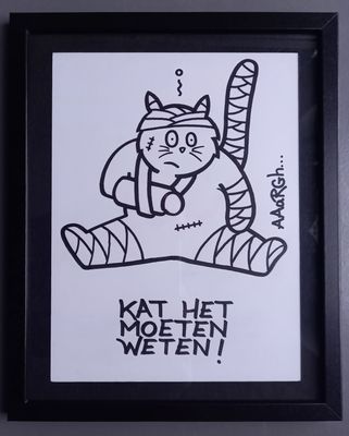 Ingekaderde originele tekening: KAT het moeten weten!