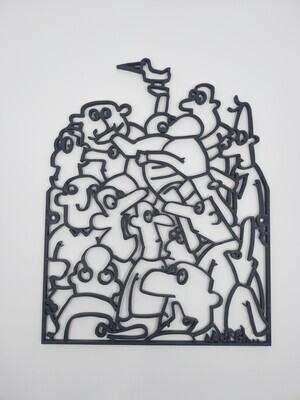 3D-kunst Mannen onder elkaar