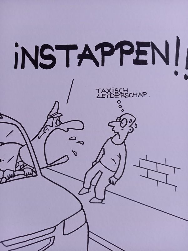 Originele cartoon uit 'Waan': Taxisch leiderschap