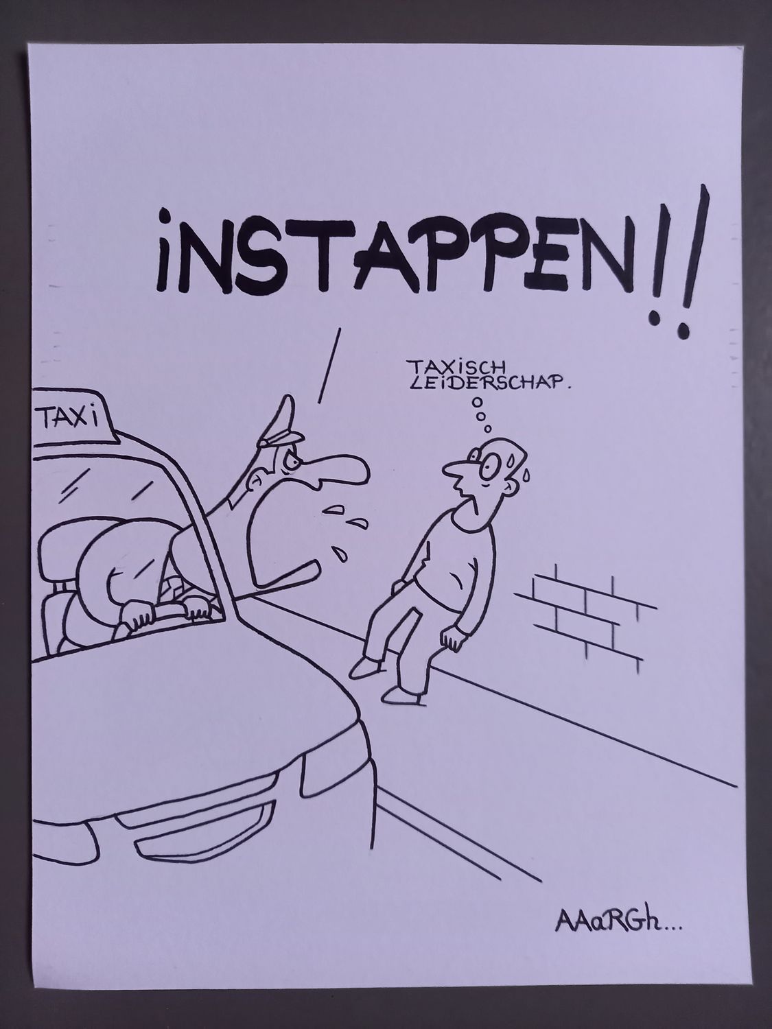 Originele cartoon uit 'Waan': Taxisch leiderschap