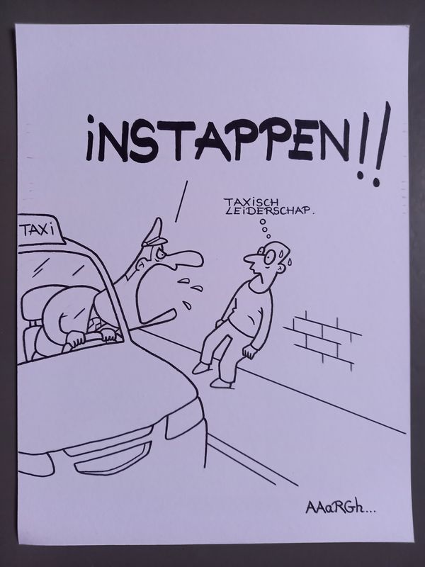 Originele cartoon uit 'Waan': Taxisch leiderschap