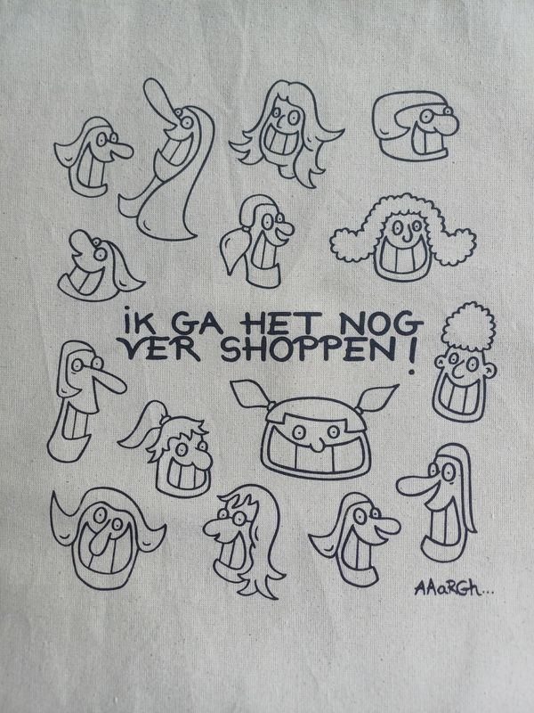 Totebag "Ik ga het nog ver shoppen" - vrouwenhoofden