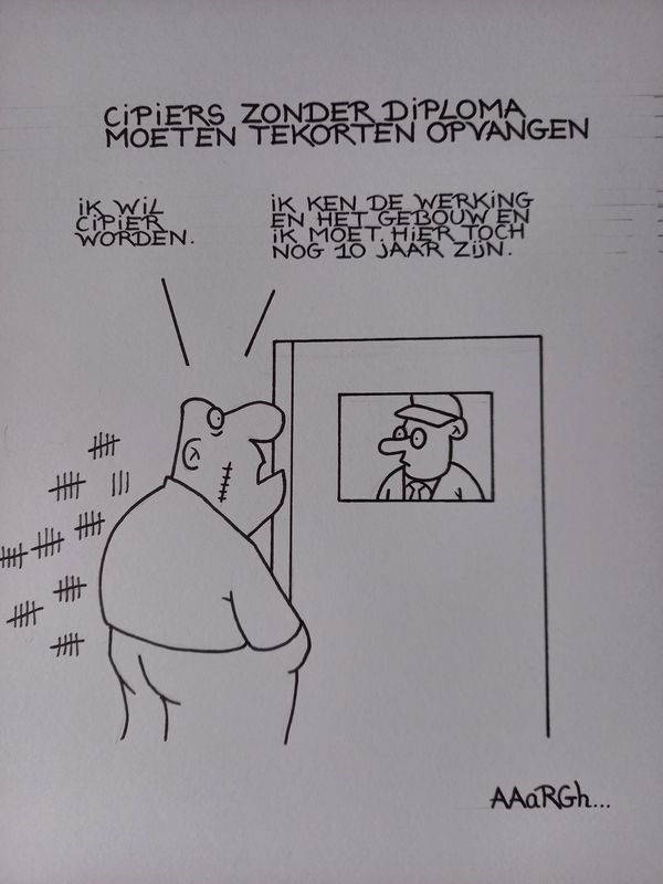 Originele cartoon: Cipiers