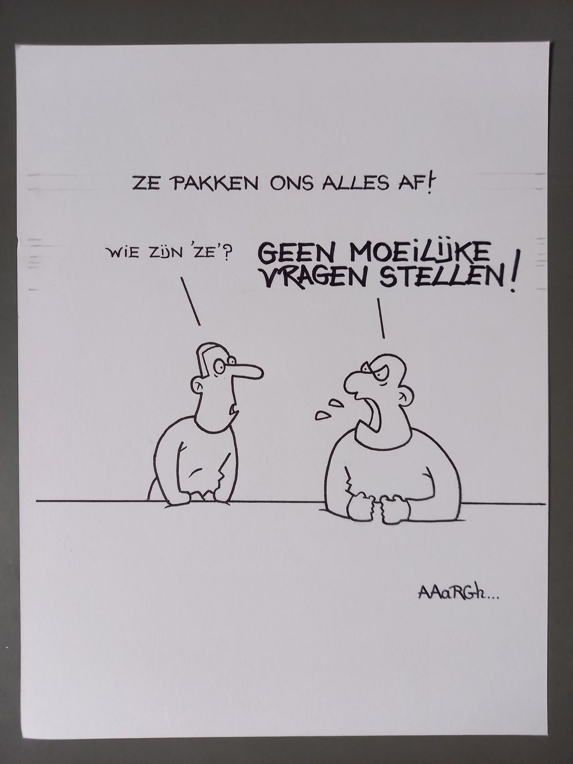 Originele cartoon: Alles afpakken