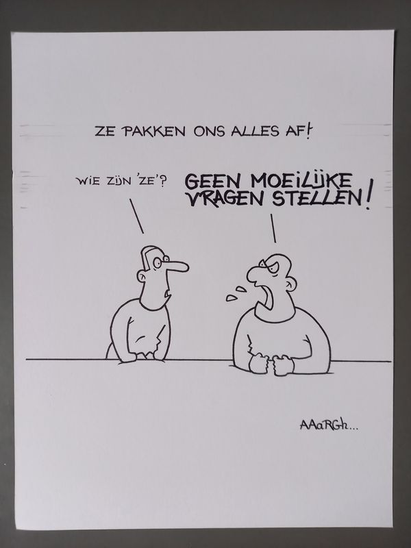 Originele cartoon: Alles afpakken