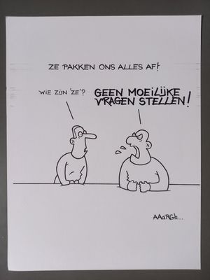 Originele cartoon: Alles afpakken