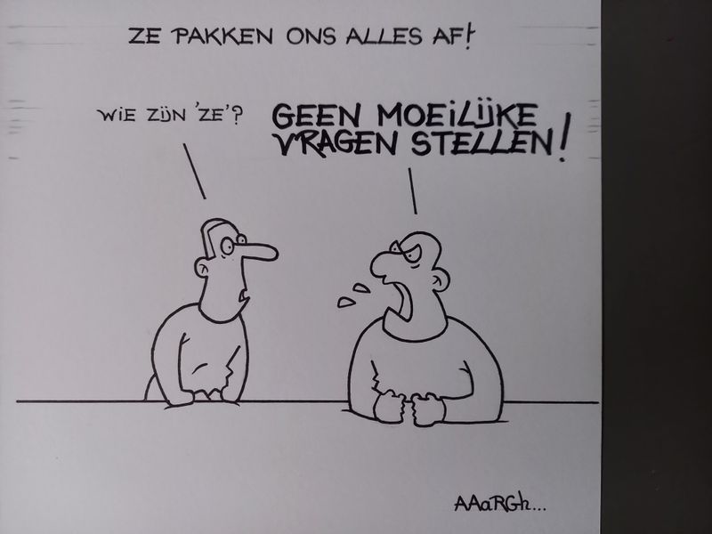Originele cartoon: Alles afpakken