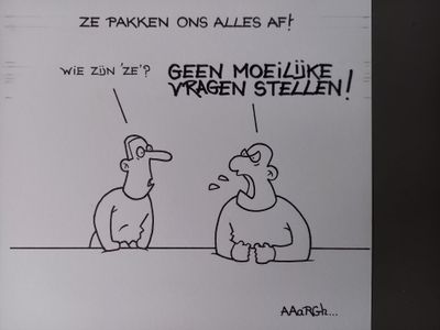 Originele cartoon: Alles afpakken