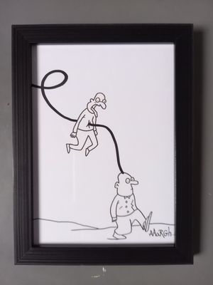 Ingekaderde originele tekening: Dodelijk haar