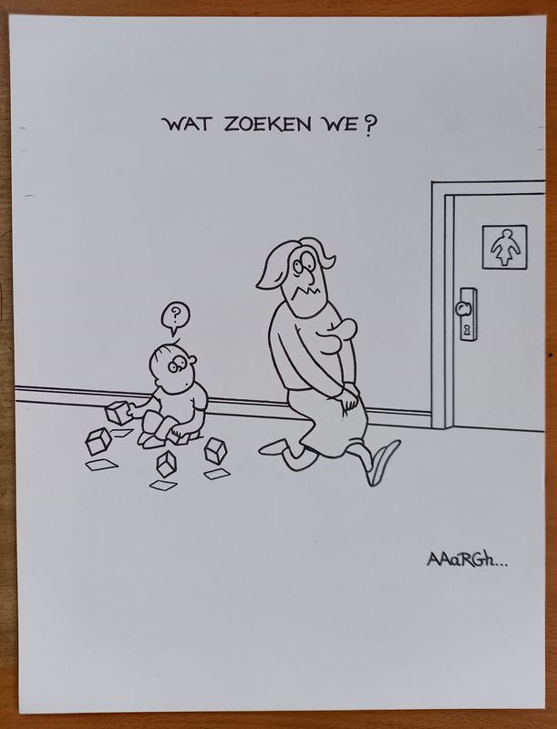 Originele tekening cartoonraadsel: Mammoet