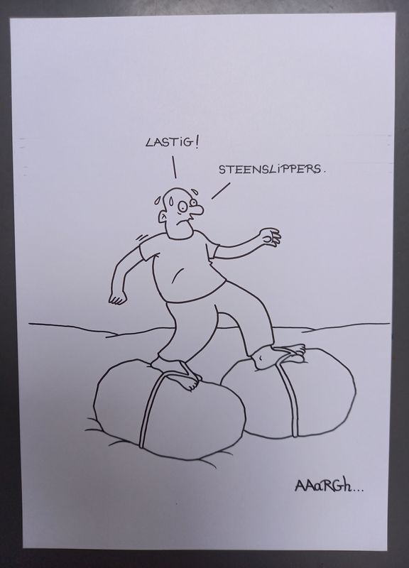 Originele cartoon: Teenslippers