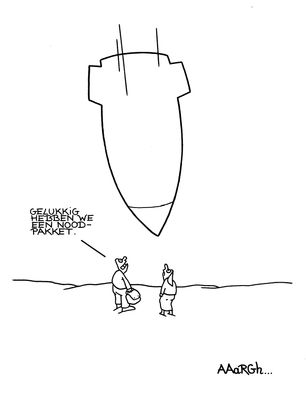 Originele cartoon: Noodpakket