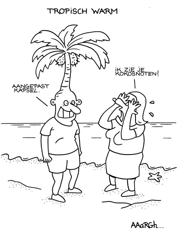 Originele cartoon: Tropisch warm