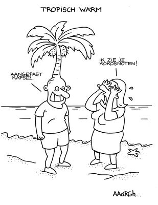Originele cartoon: Tropisch warm