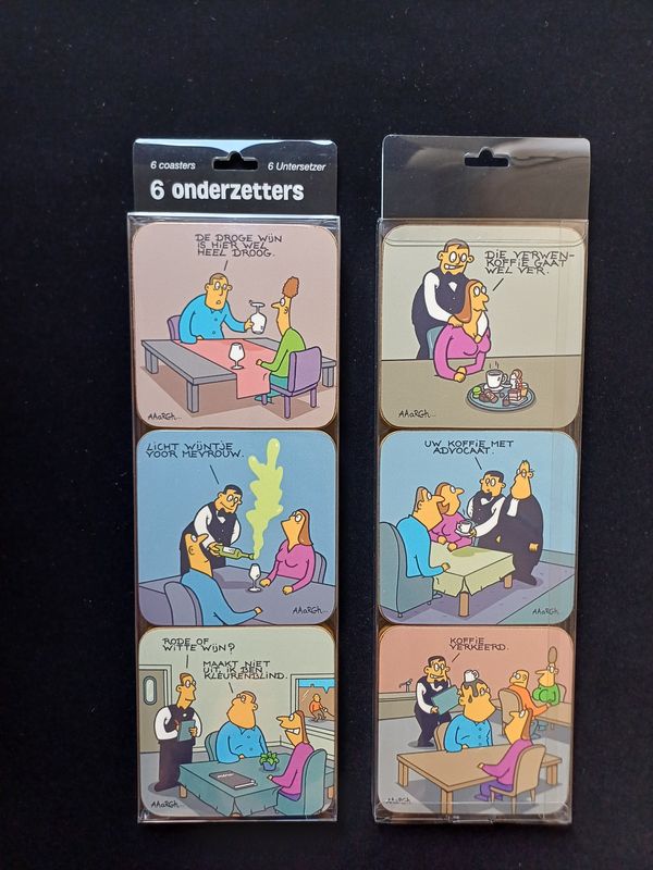 Setje onderzetters met cartoons