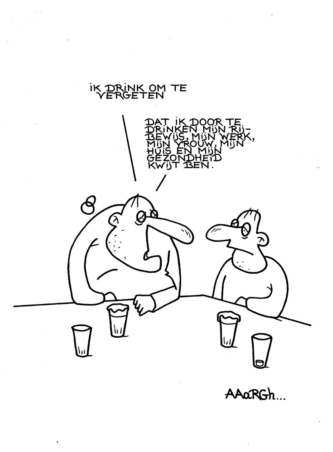 Originele cartoon: Drinken