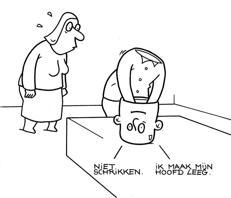 Originele cartoon: Hoofd leegmaken