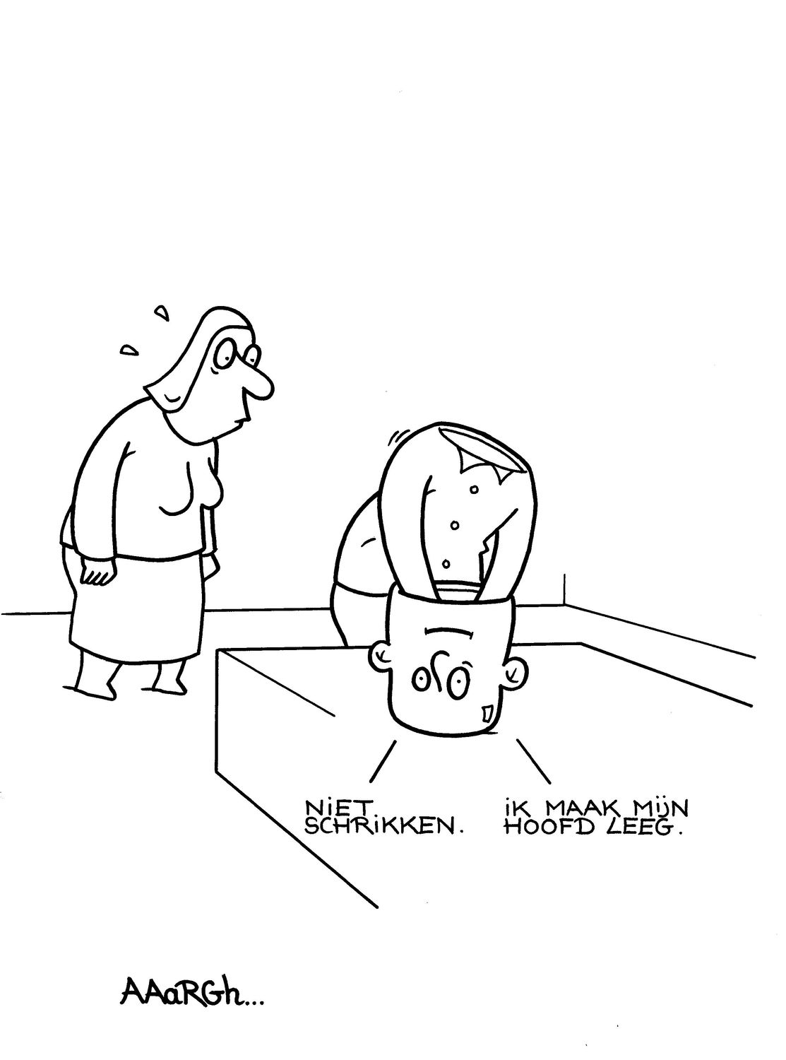 Originele cartoon: Hoofd leegmaken