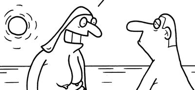 Originele cartoon: Naaktstrand
